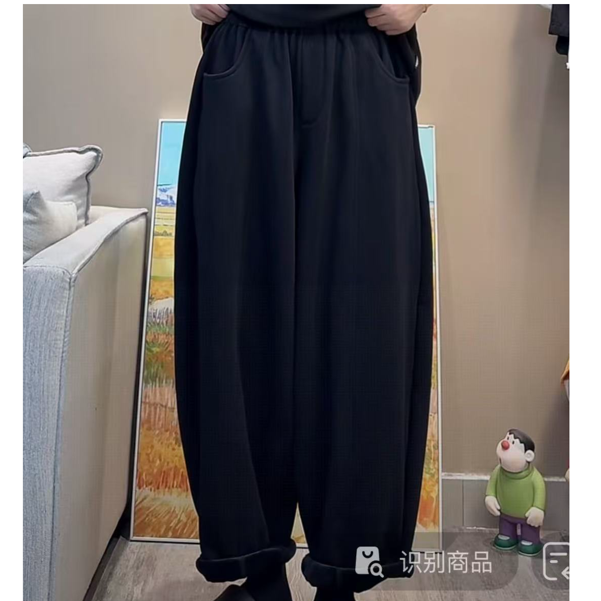 加绒中线百搭卫裤女宽松休闲