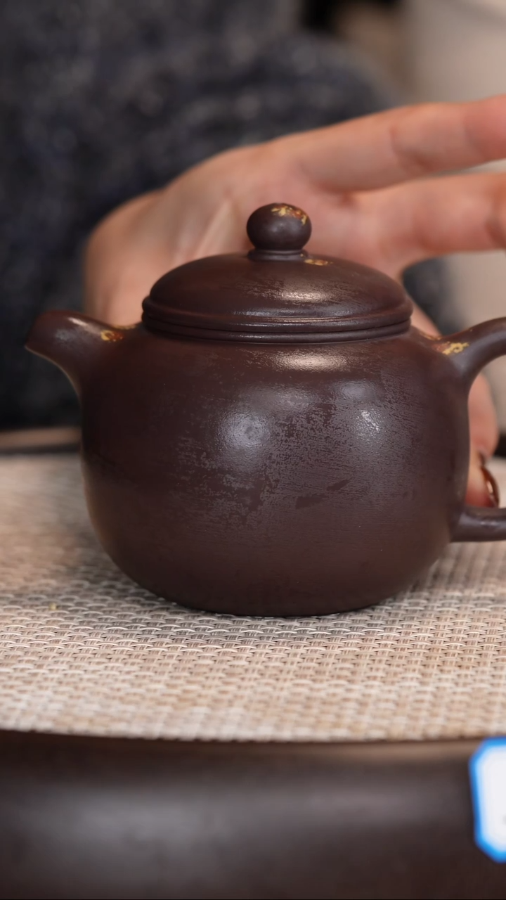 茶壶紫砂【张彩萍】黑墩头匏尊    240CC