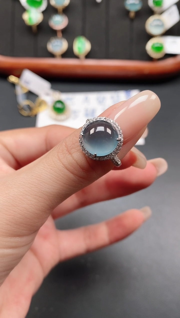 银S925镶嵌戒指翡翠111