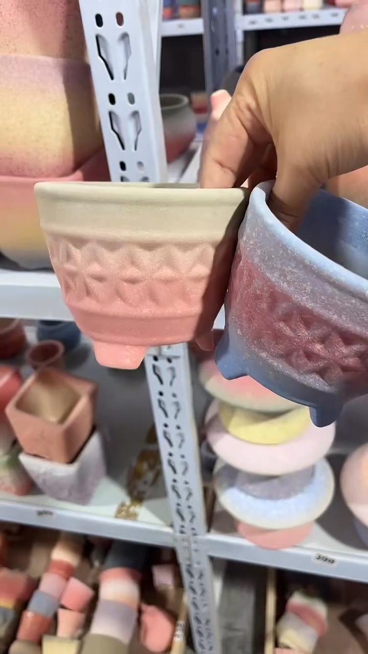 ^****^麦饭石粗陶多肉花盆两个