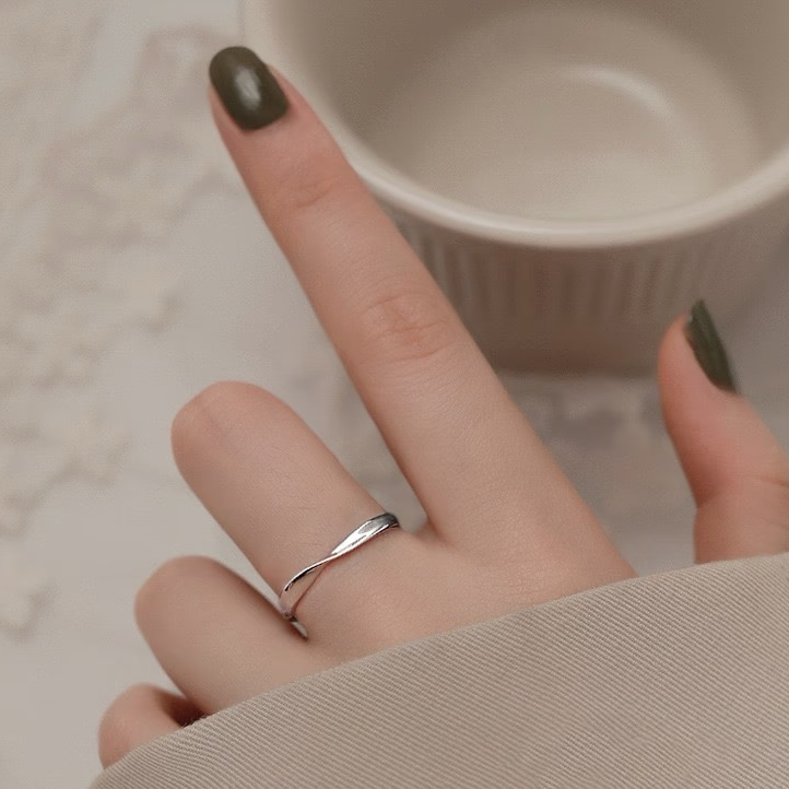 足银戒指 【莫比乌斯戒指】足银999手工时尚百搭气质小众指环