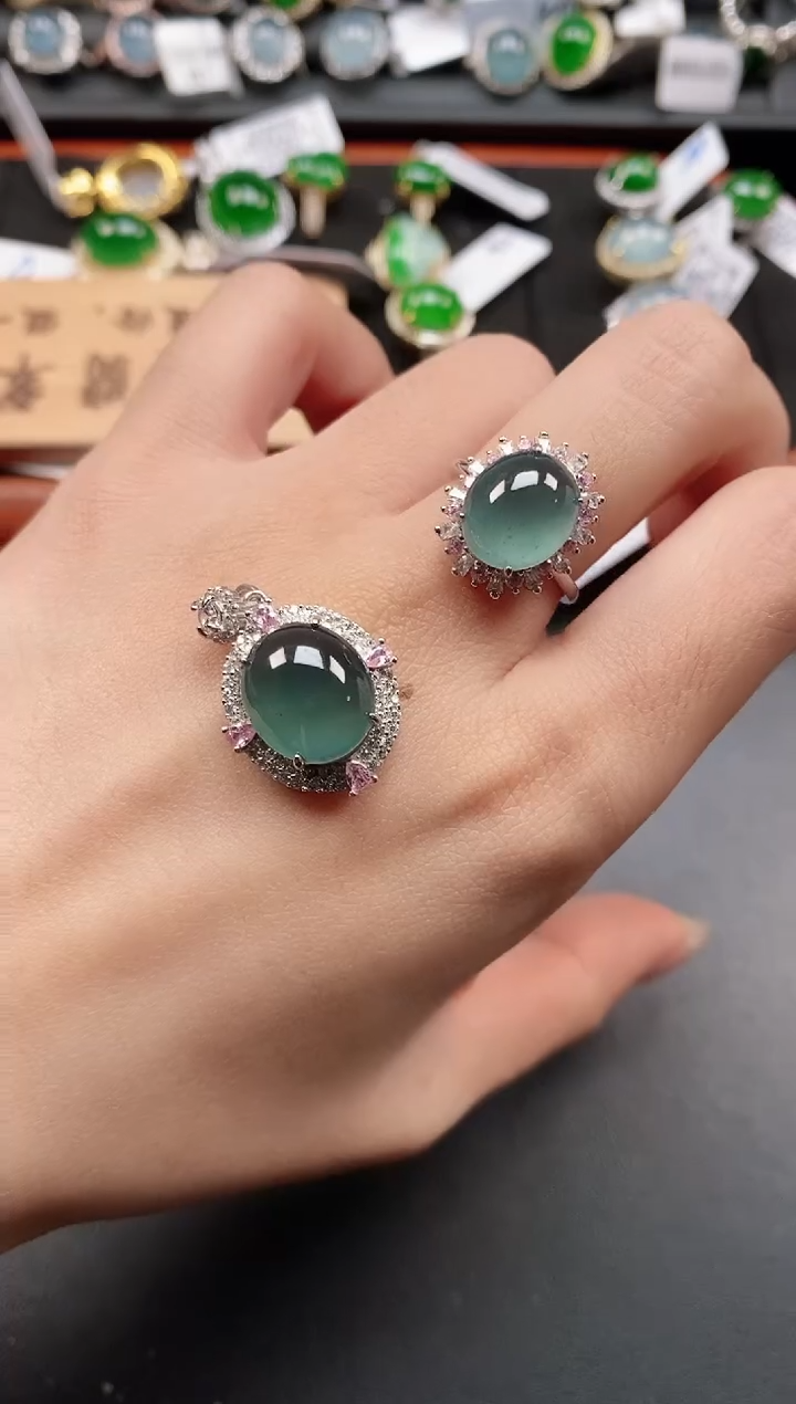 银S925镶嵌戒指翡翠1111