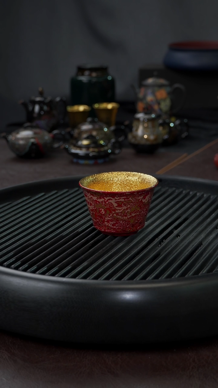 【闪购商品】杯【宜景窑大漆b鎏金系列】杯子 10