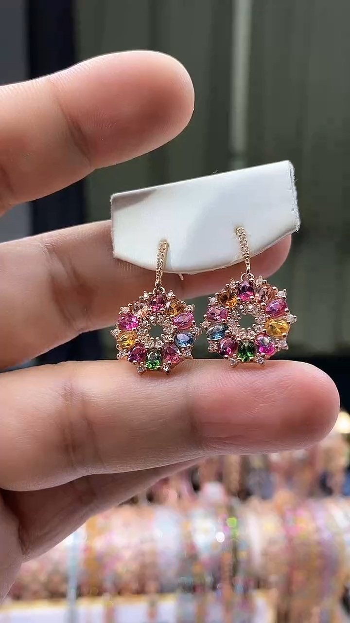 【闪购商品】碧玺耳钉银S925镶嵌161515656156