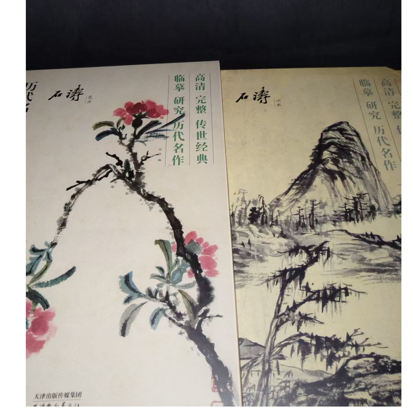2本合拍石涛花卉 石涛山水历代名家选辑