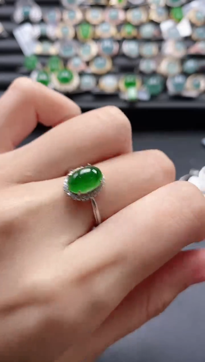 【闪购商品】翡翠戒指银S925镶嵌51151