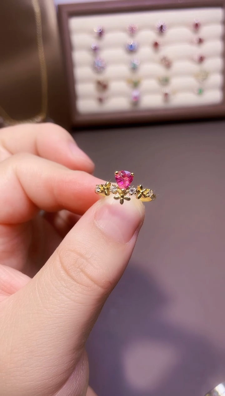 【闪购商品】碧玺戒指银S925镶嵌一枚