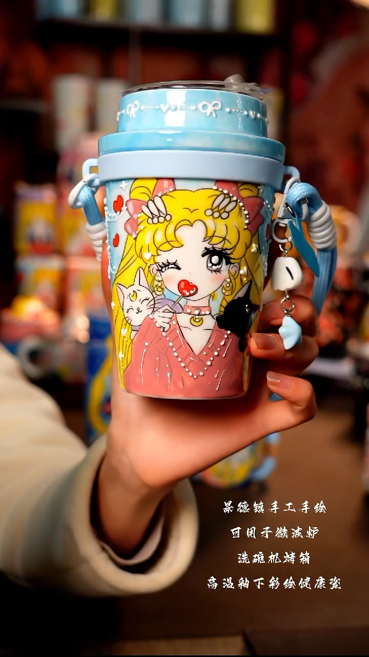 景德镇手工手绘陶瓷杯杯