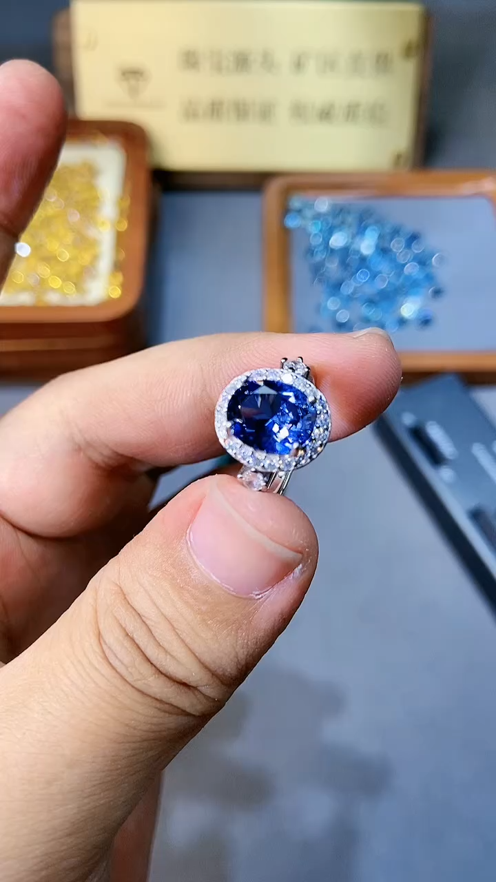 【闪购商品】蓝宝石戒指银S925镶嵌1564