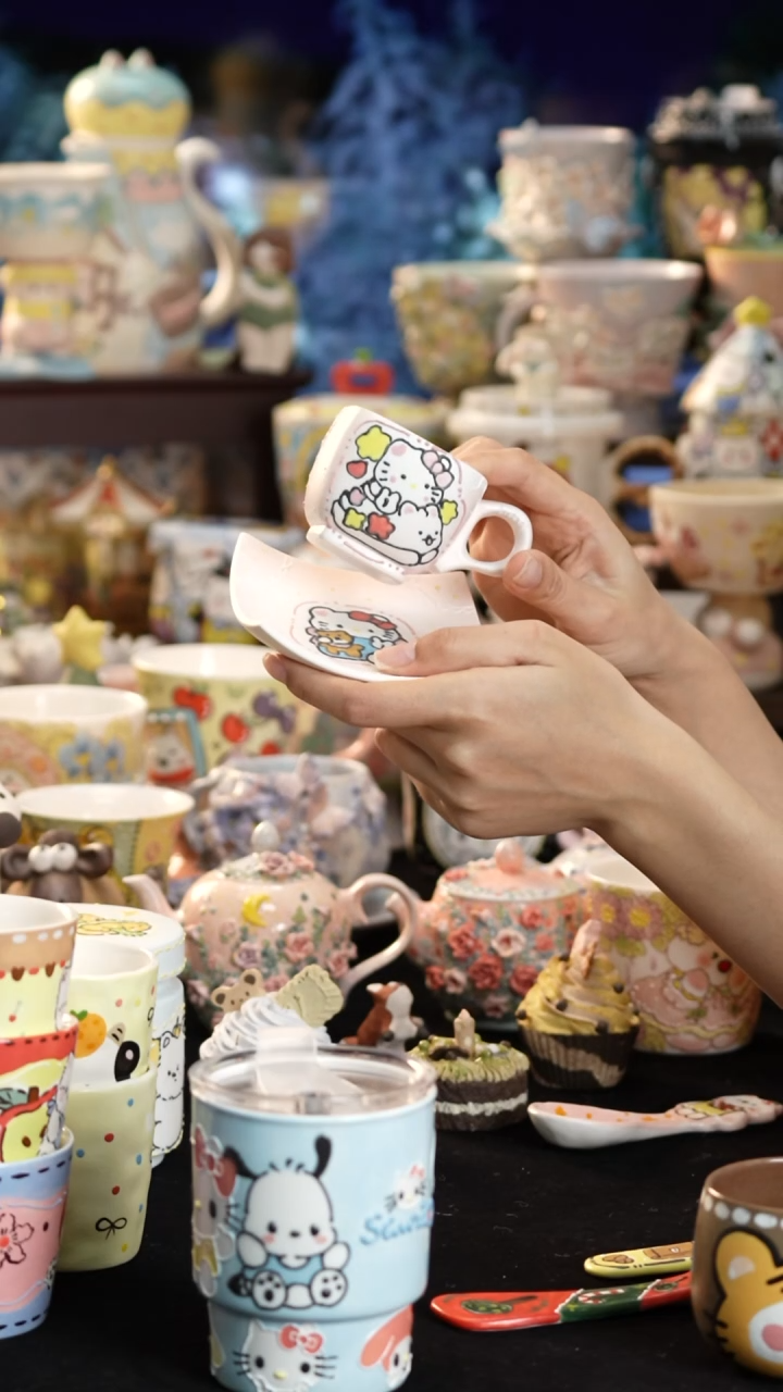 摆件陶景德镇釉下彩手绘设计师款陶瓷