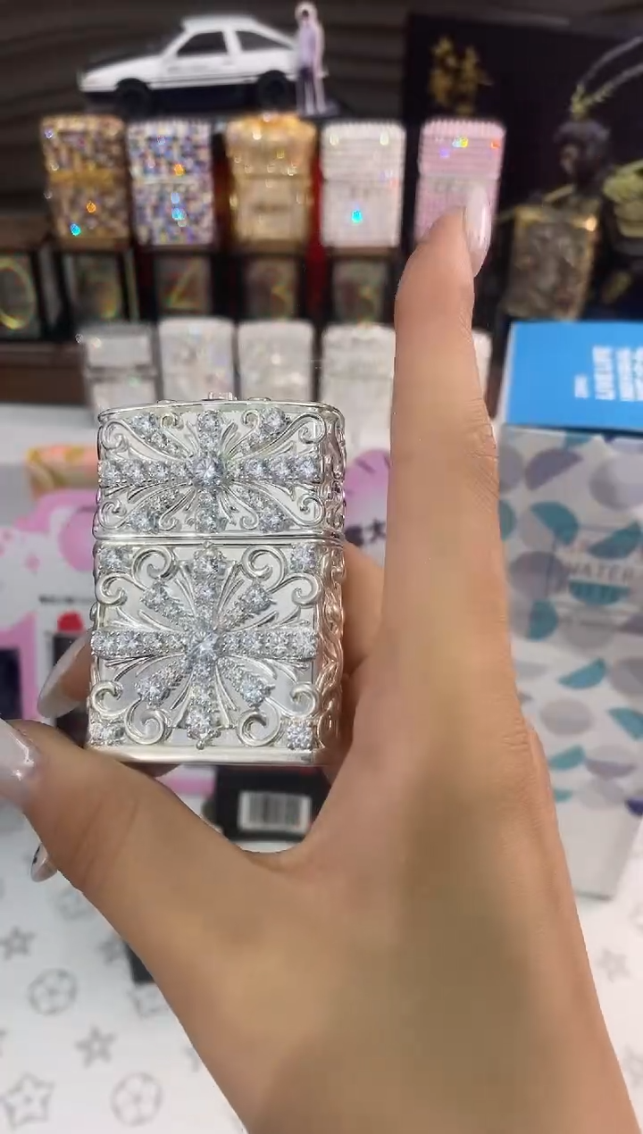 铜纯银满钻克罗心 礼盒礼袋 油火石大礼包棉芯 杯子