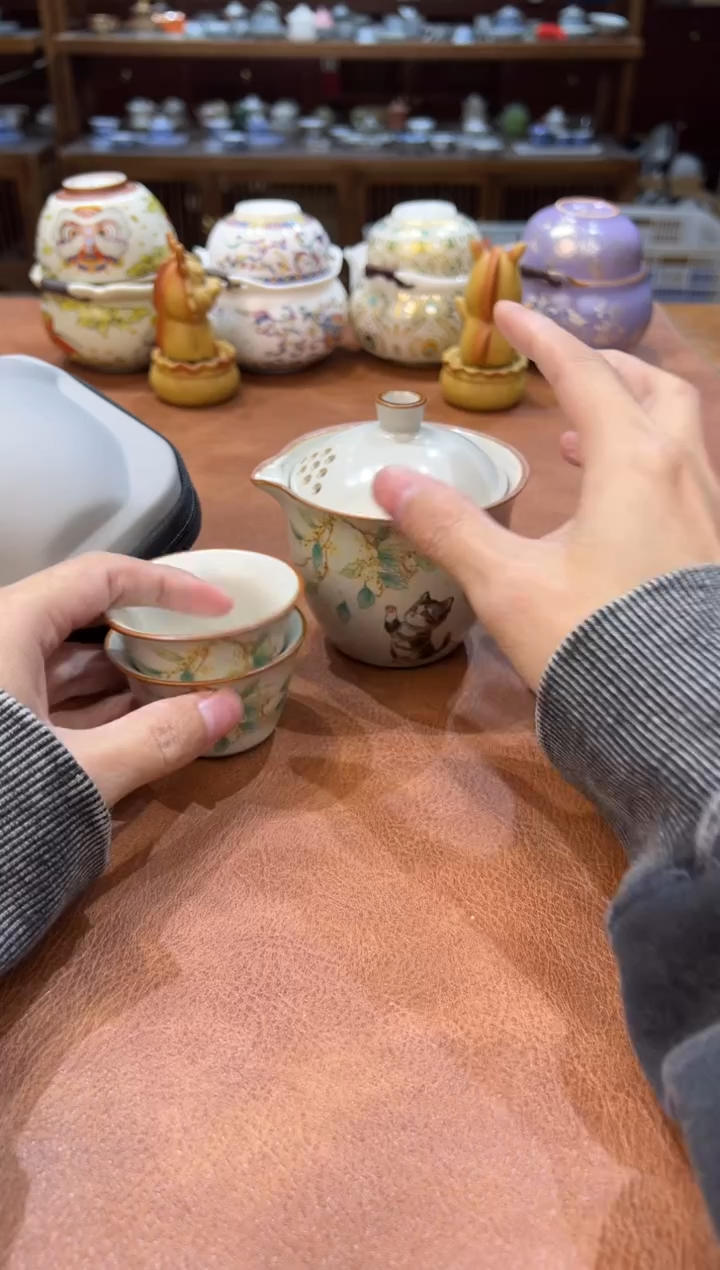 真的很便宜会开片的旅行茶具