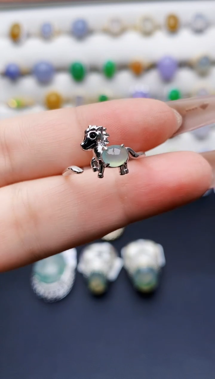 银S925镶嵌戒指翡翠0032