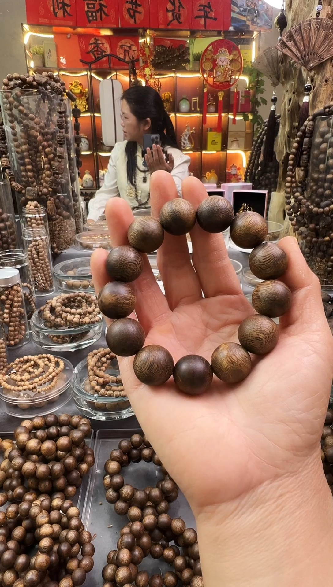 沉香手串邵*辉棋楠白露圆珠单圈