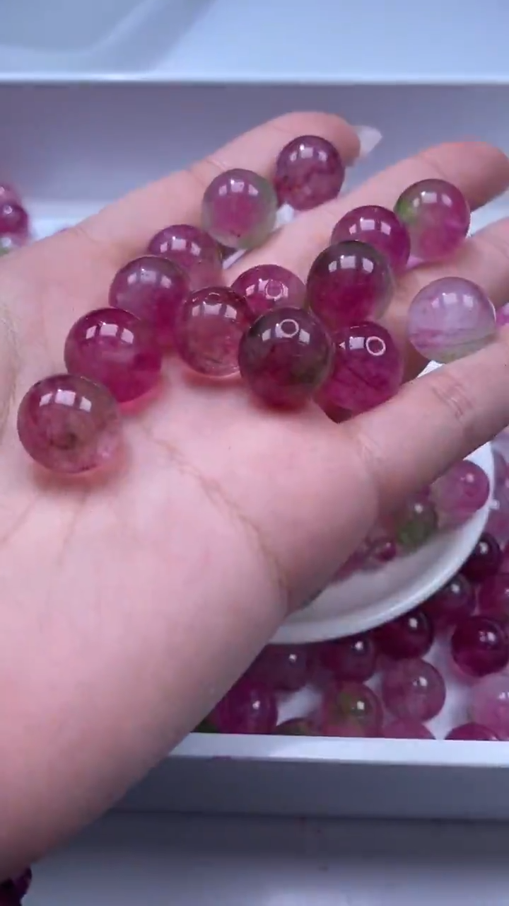 颈饰未镶嵌水晶W3014西瓜碧玺14MM*3颗