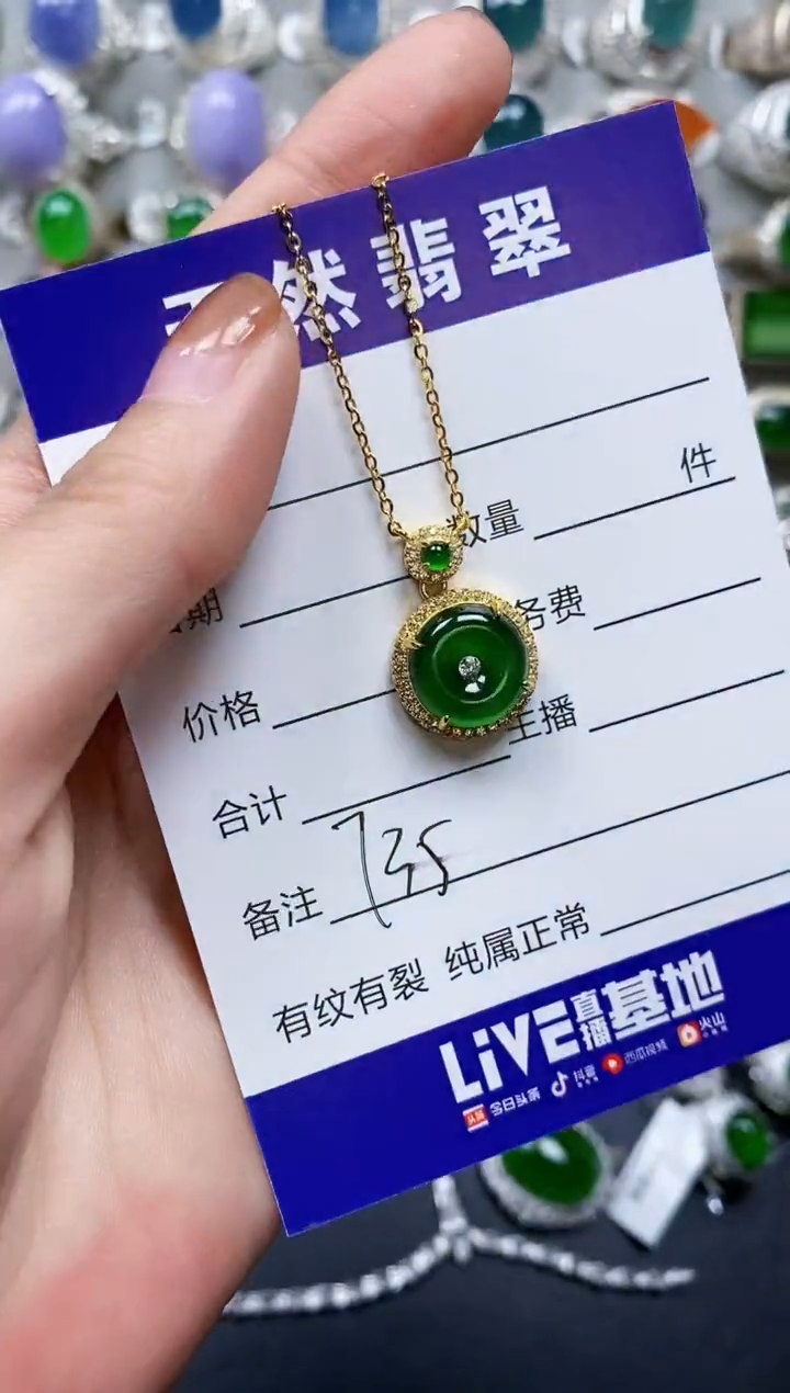 【闪购商品】翡翠颈饰银S925镶嵌0735