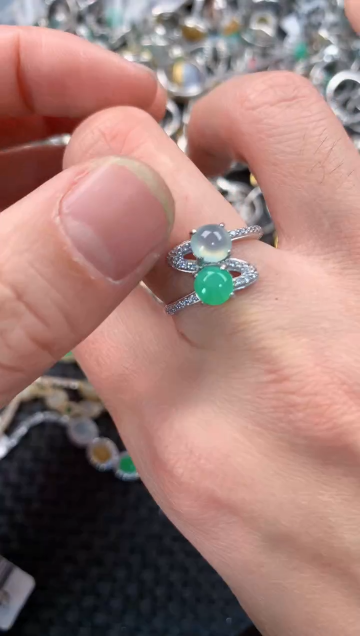 银S925镶嵌戒指翡翠777    4