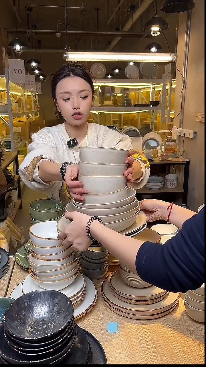 瓷188（十件套）外贸尾货窑变釉下彩默外微瑕