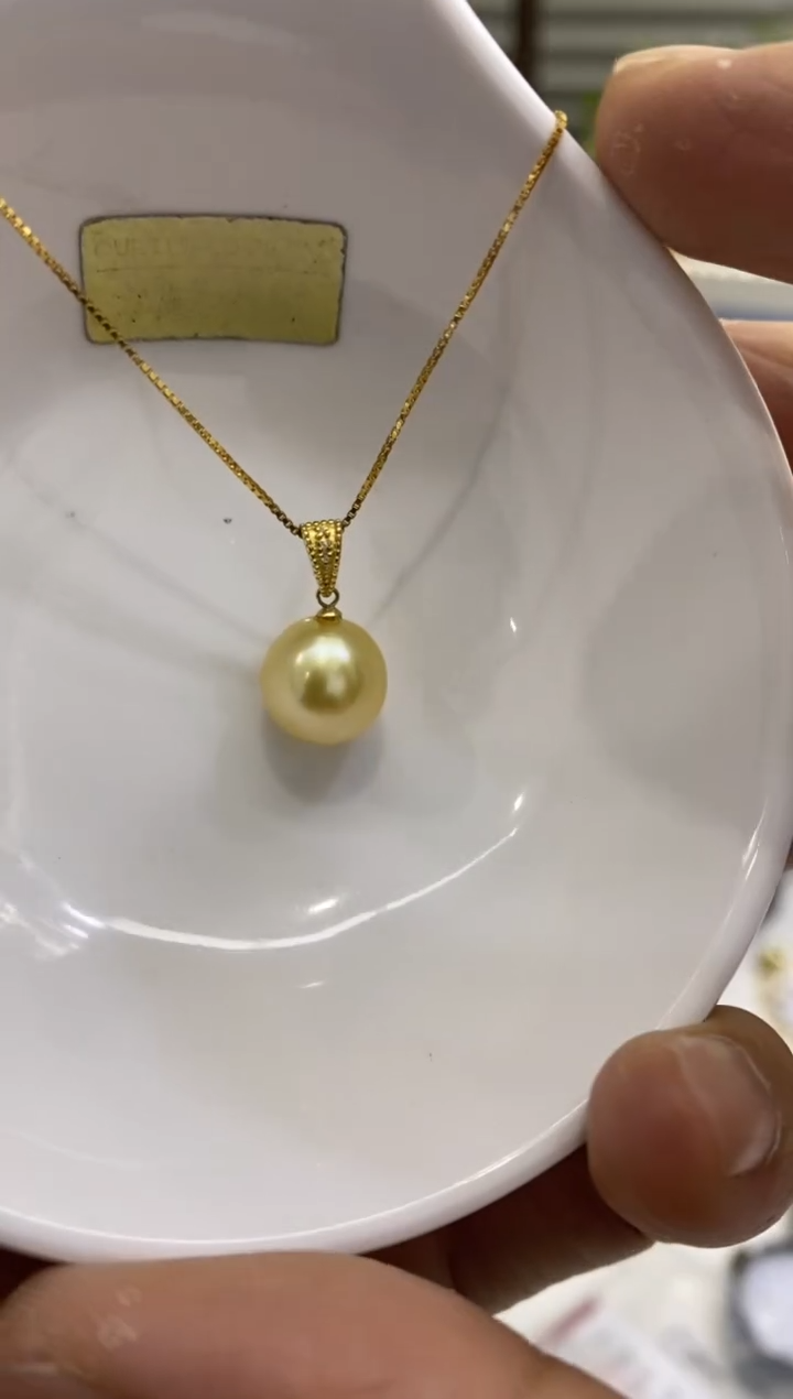 【闪购商品】海水珍珠BG18K金镶嵌珍珠吊坠赠链@@p0067