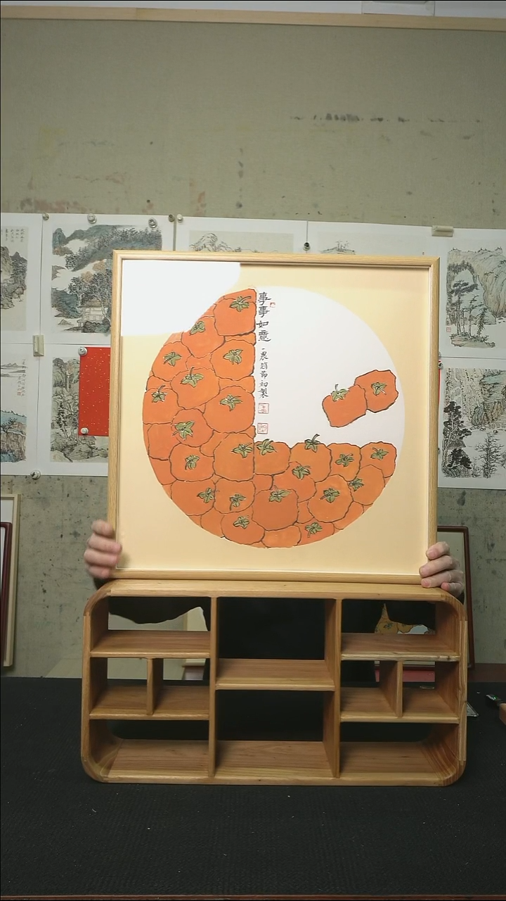 国画事事如意/带框/50*50cm