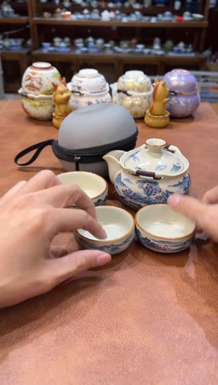真的很便宜会开片的旅行茶具