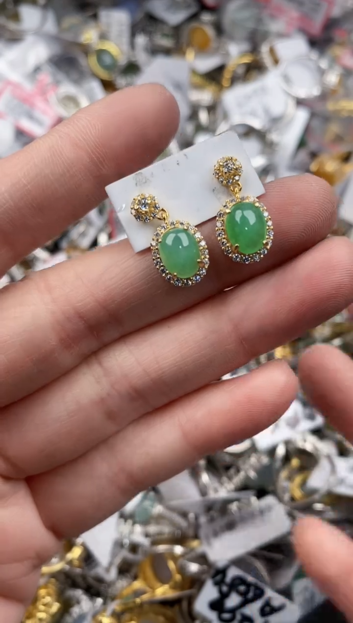 银S925镶嵌戒指翡翠555                 2