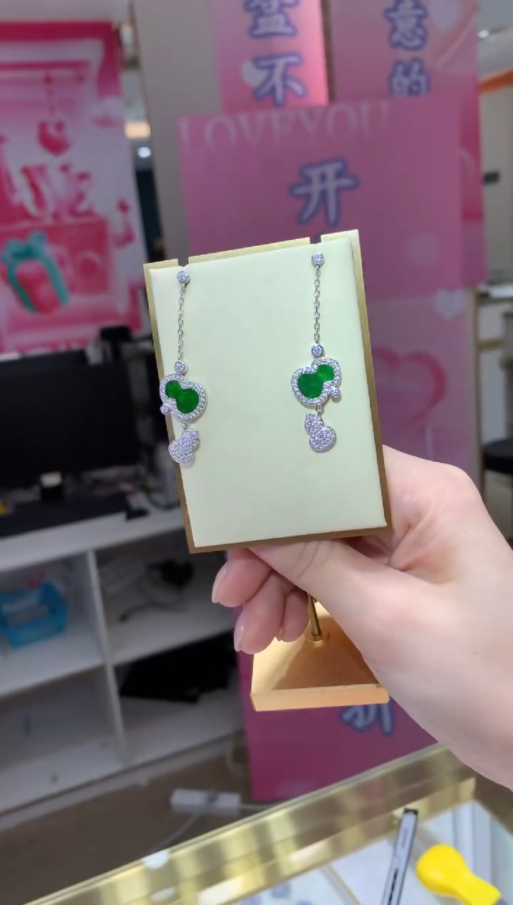 【闪购商品】翡翠耳饰银S925镶嵌|不退不换