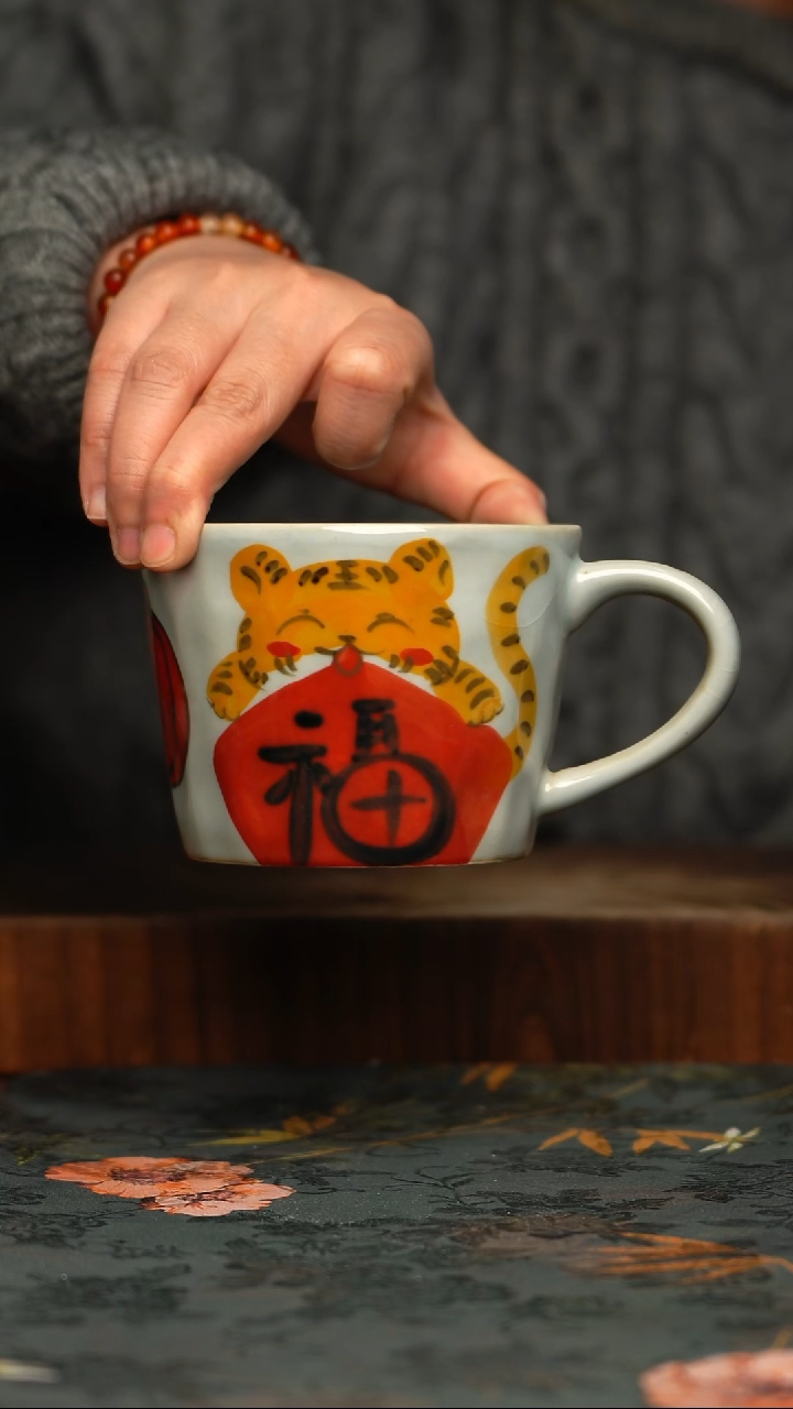 瓷片釉下彩手工手绘同款