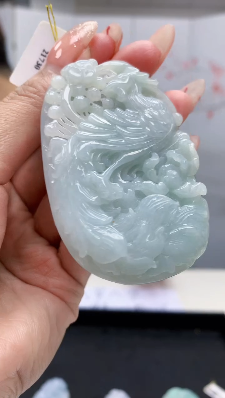 【闪购商品】定制翡翠未镶嵌4868MM-毛货挂件296