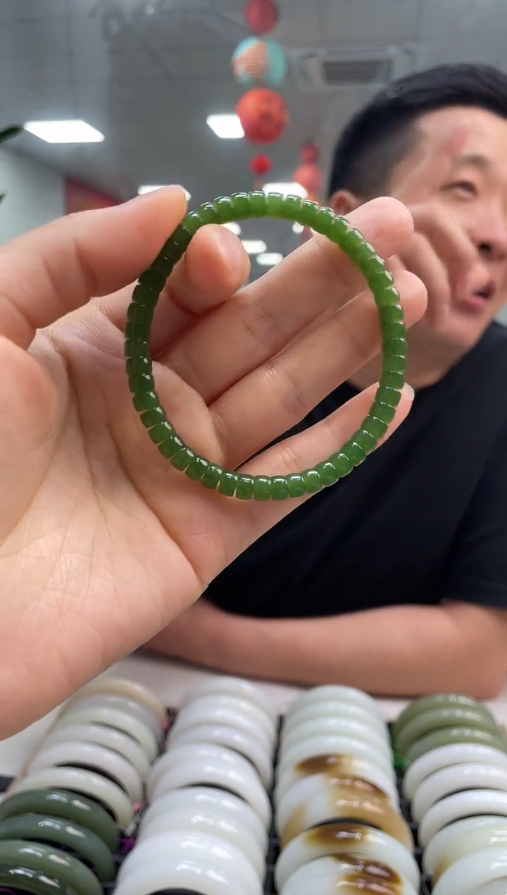 手链未镶嵌和田玉碧玉药片卡6-5手串随机发一件