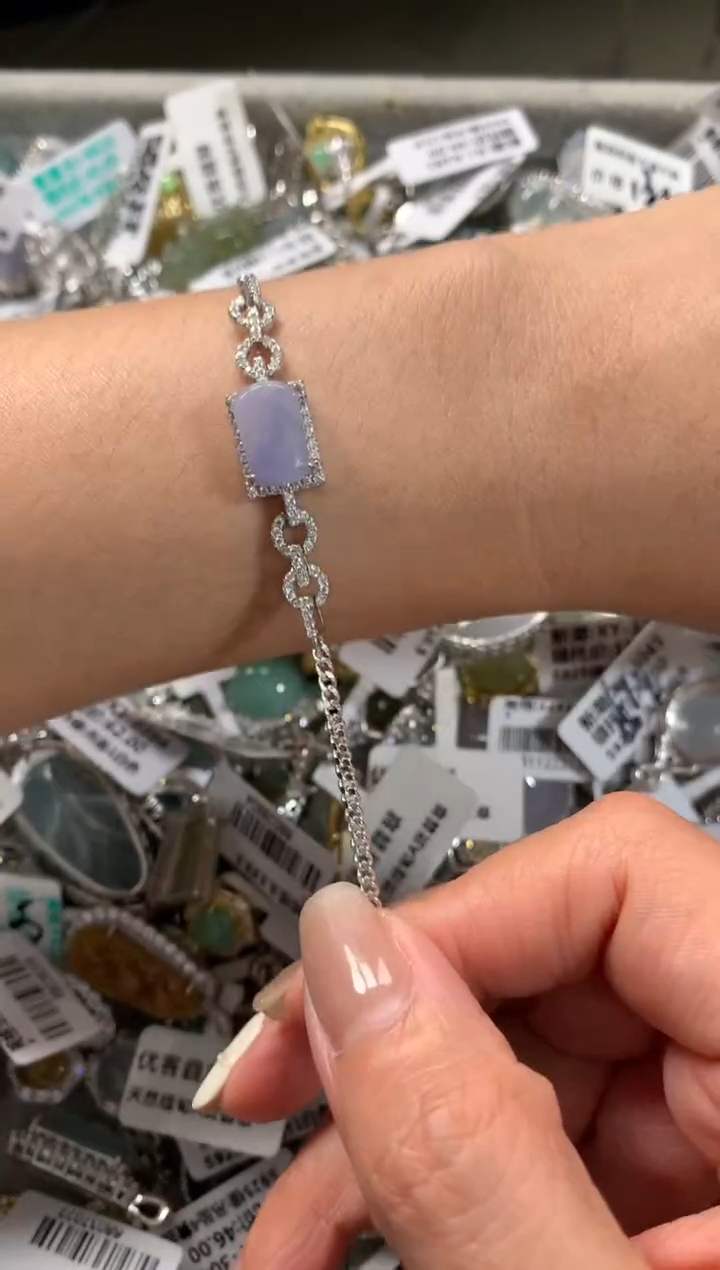 银S925镶嵌戒指翡翠手链