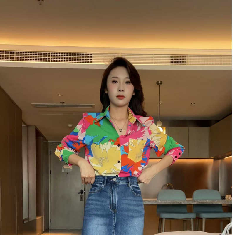 【梦婷家】法式衬衫春秋设计感轻熟上衣复古港味-2563