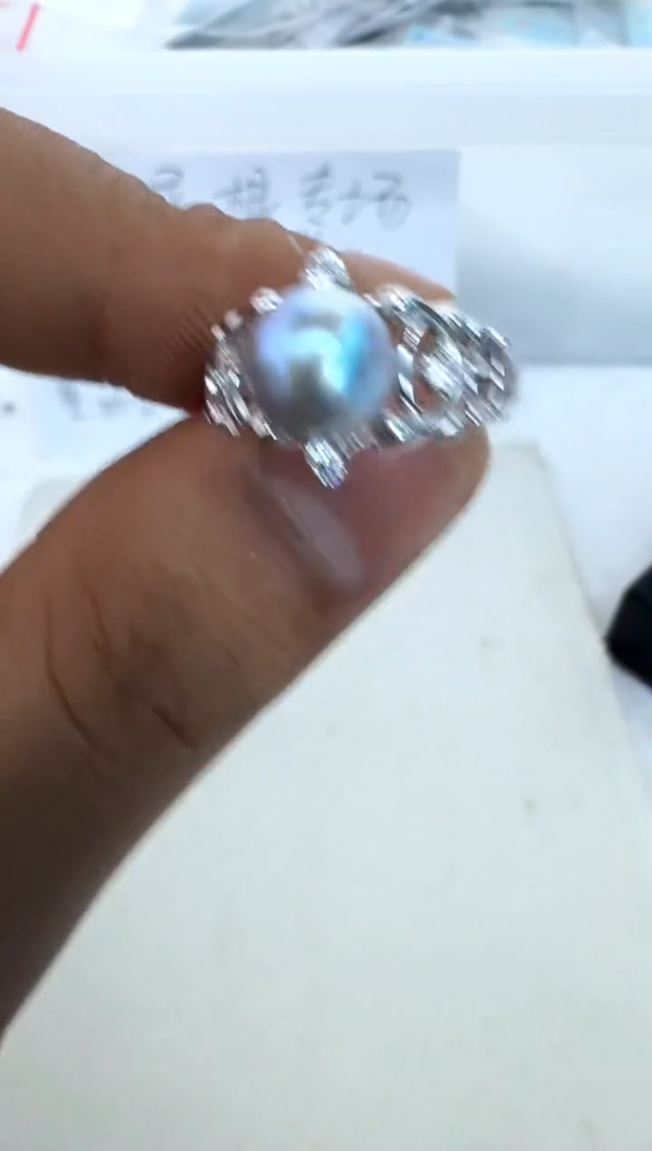 【闪购商品】海水珍珠戒指银S925镶嵌戒指