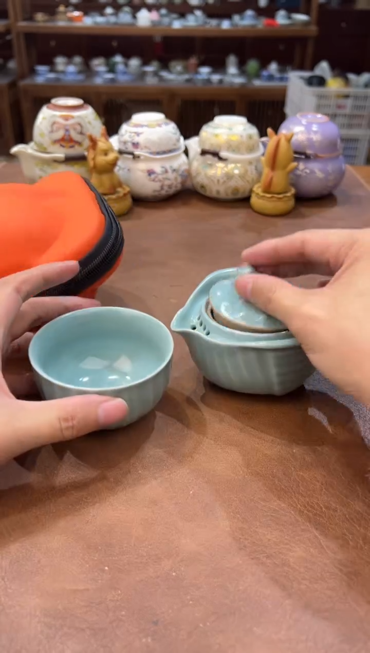 真的很便宜会开片的旅行茶具