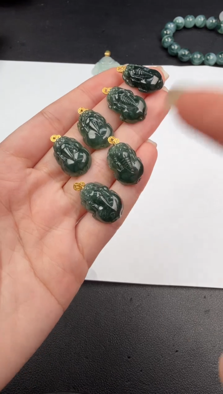 吊坠(不含链)18K金镶嵌翡翠翡翠饰品（多样性发货一件）-154