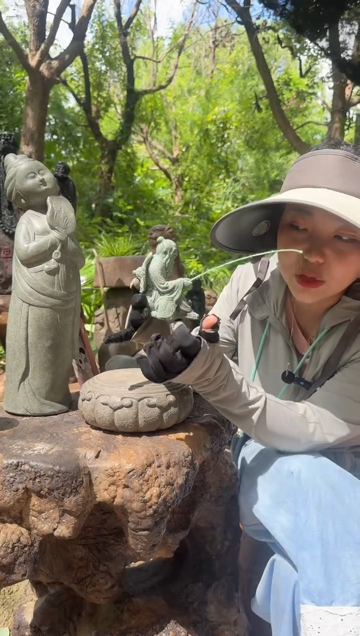 人造石造景摆件钓鱼翁