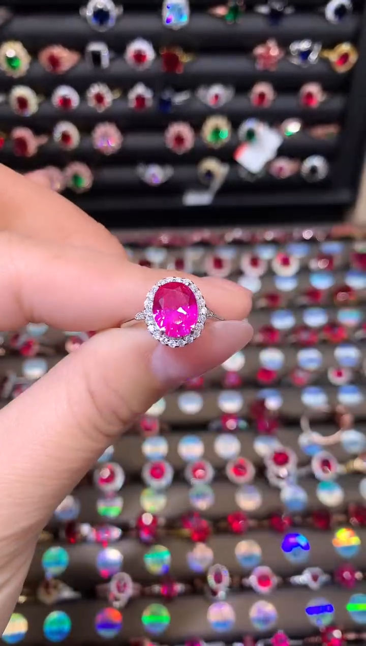 【闪购商品】蓝宝石戒指银S925镶嵌911