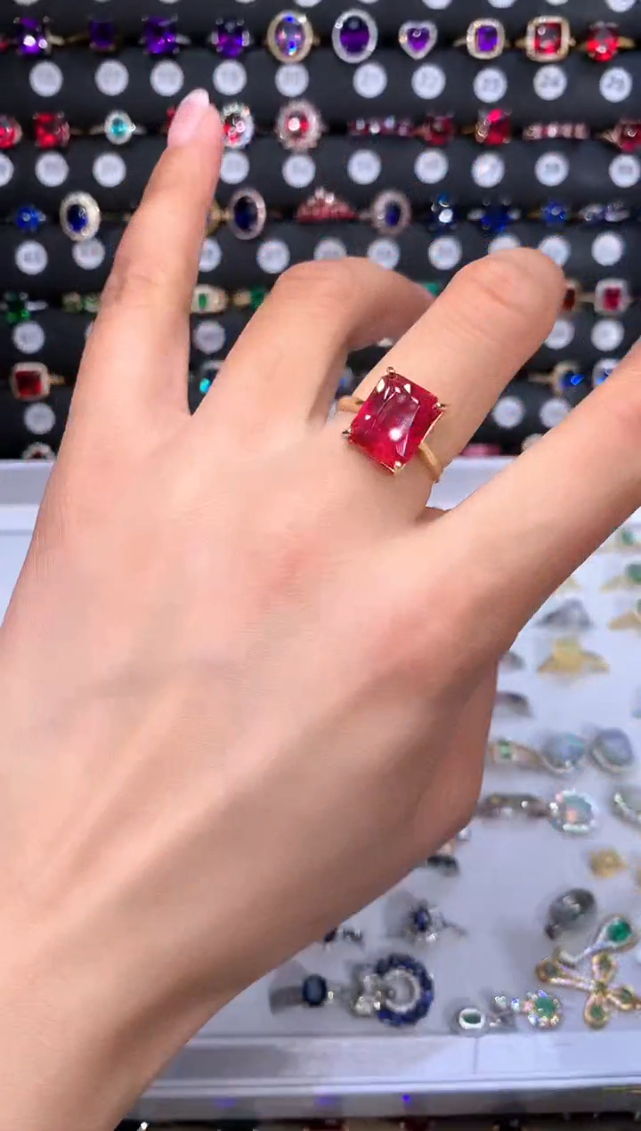 【闪购商品】红宝石戒指银S925镶嵌1012金