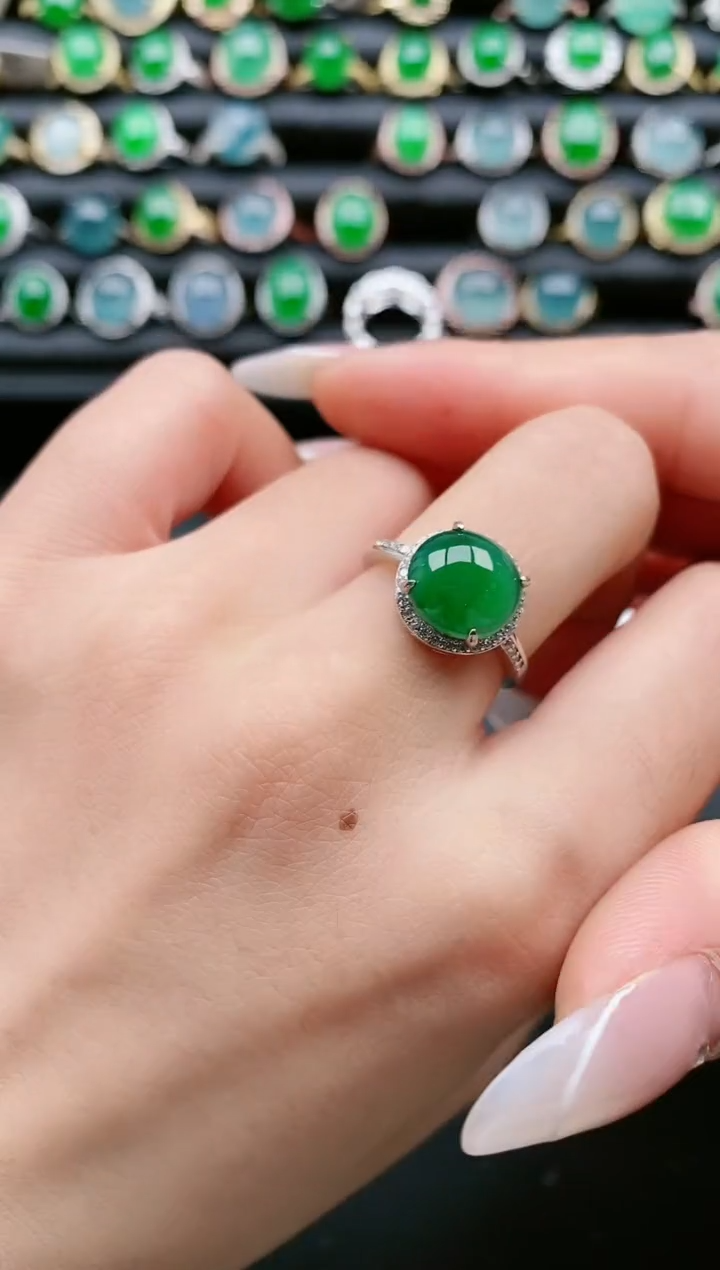 【闪购商品】翡翠戒指银S925镶嵌1111111111111