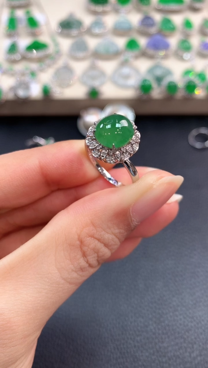 【闪购商品】翡翠戒指18K金镶嵌b60多样性一件发货      