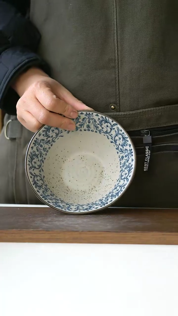 【闪购商品】陶瓷鸢尾花早餐碗14.5cm@4-2@