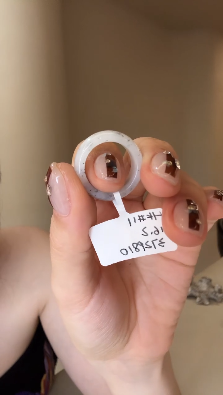 【闪购商品】和田玉戒指未镶嵌11码和田点墨