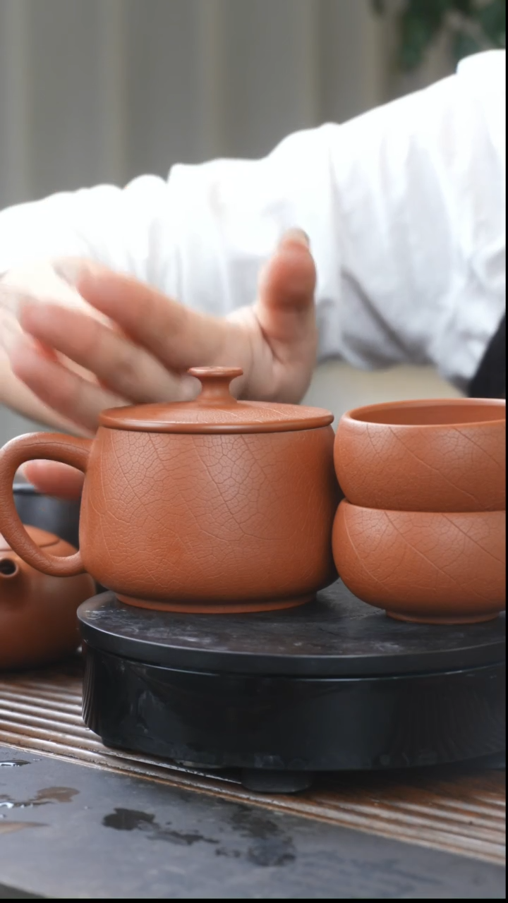 【闪购商品】复烧叶脉纹球孔汉瓦，2复烧叶脉纹小杯子