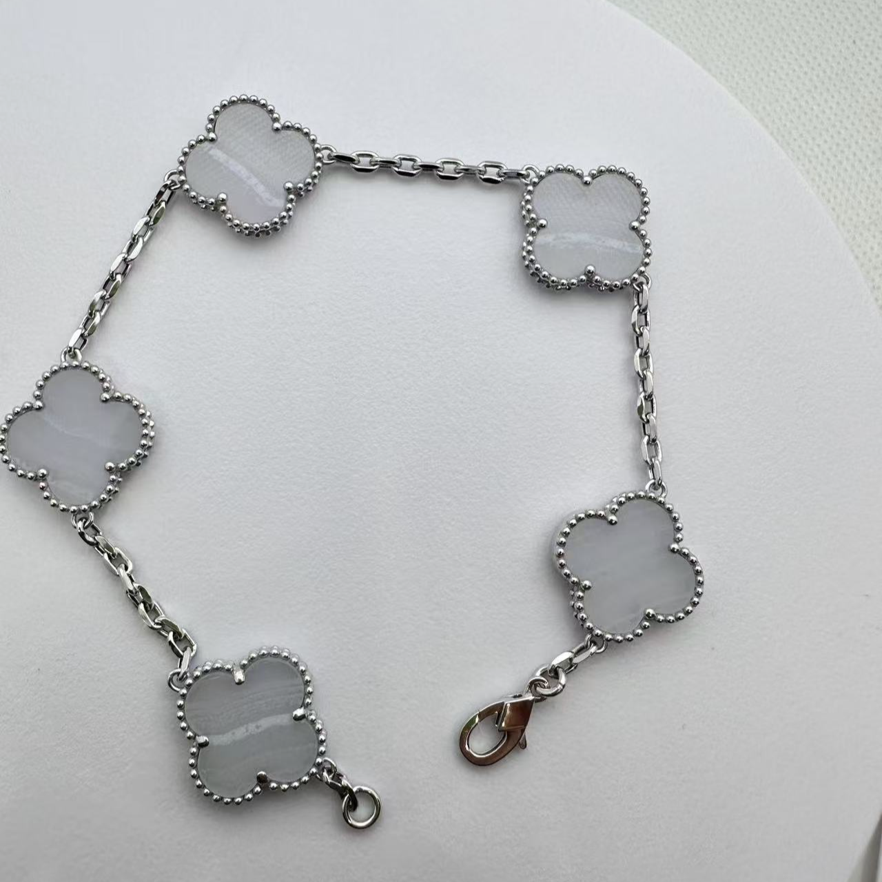 重金版）18K金镶嵌紫玉髓五花手链 