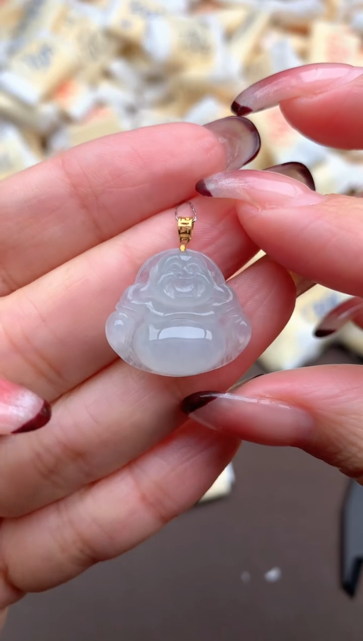 【闪购商品】翡翠挂件18K金镶嵌一