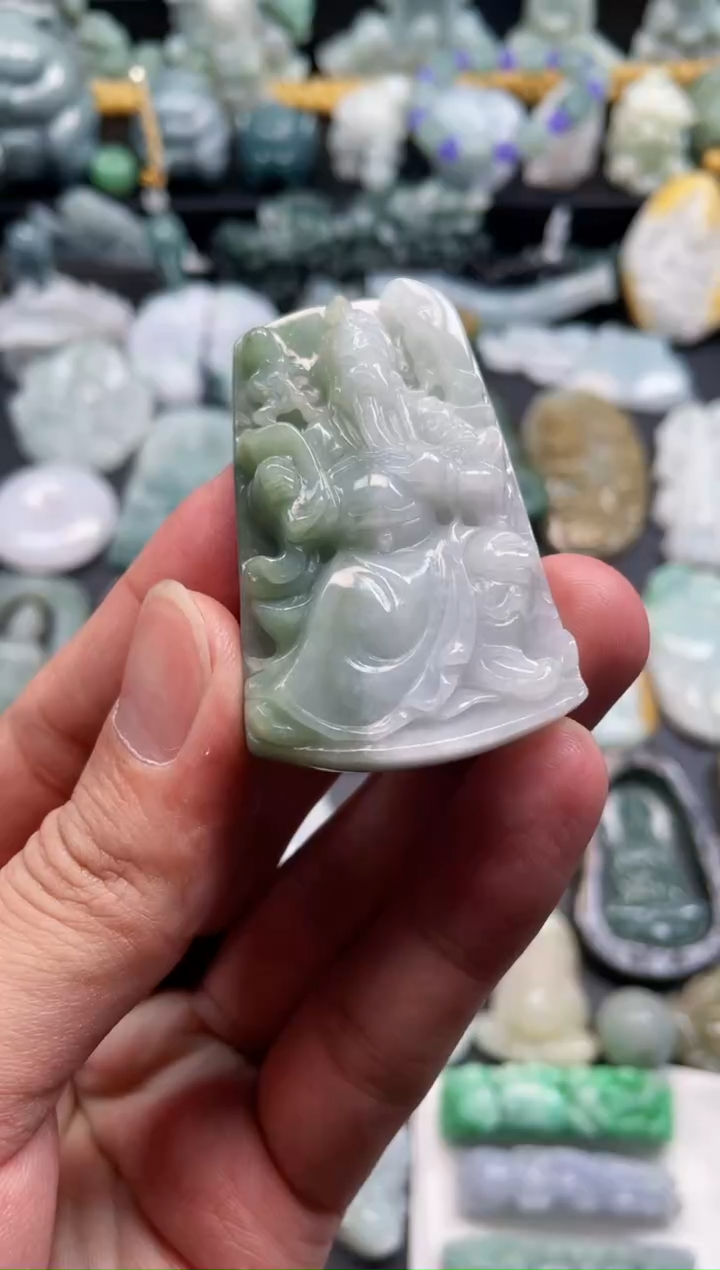 颈饰未镶嵌翡翠14  天然翡翠a货  关羽