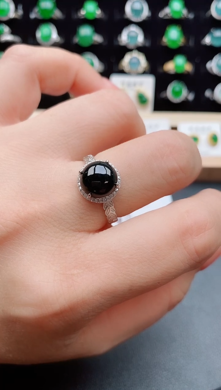 【闪购商品】翡翠戒指银S925镶嵌12121