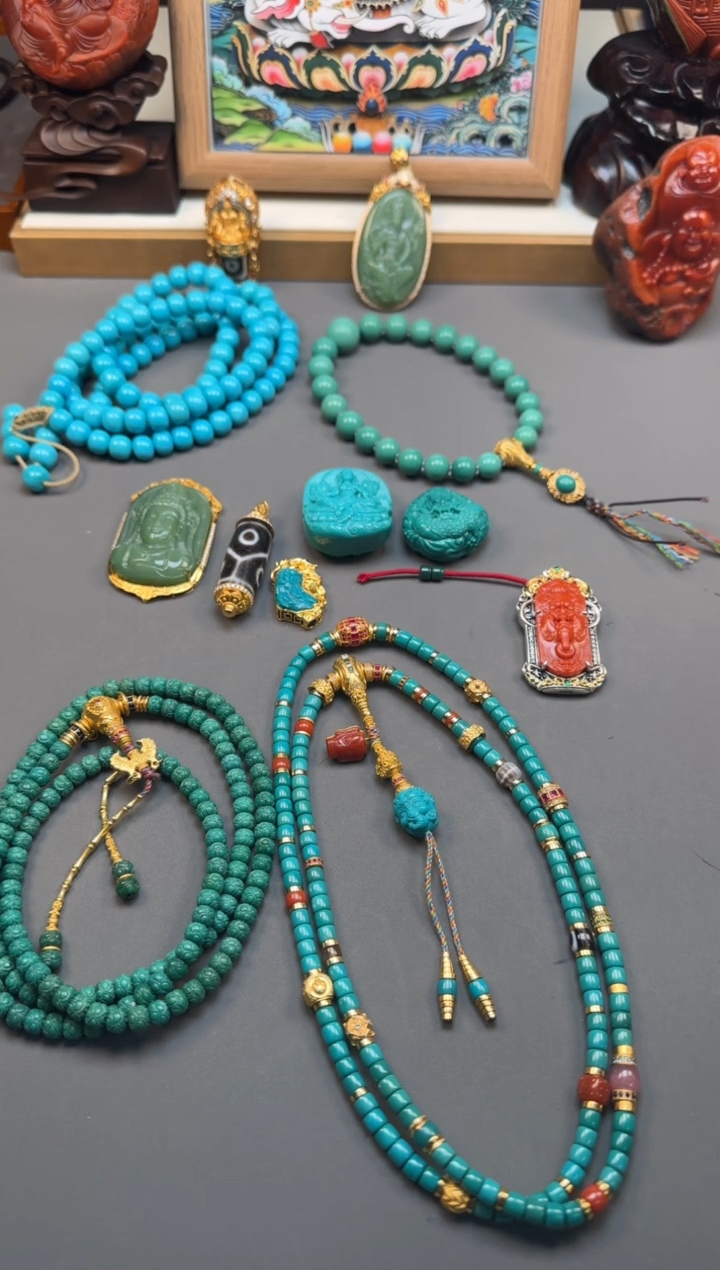 【闪购商品】绿松石手串手串18K金镶嵌手串手串