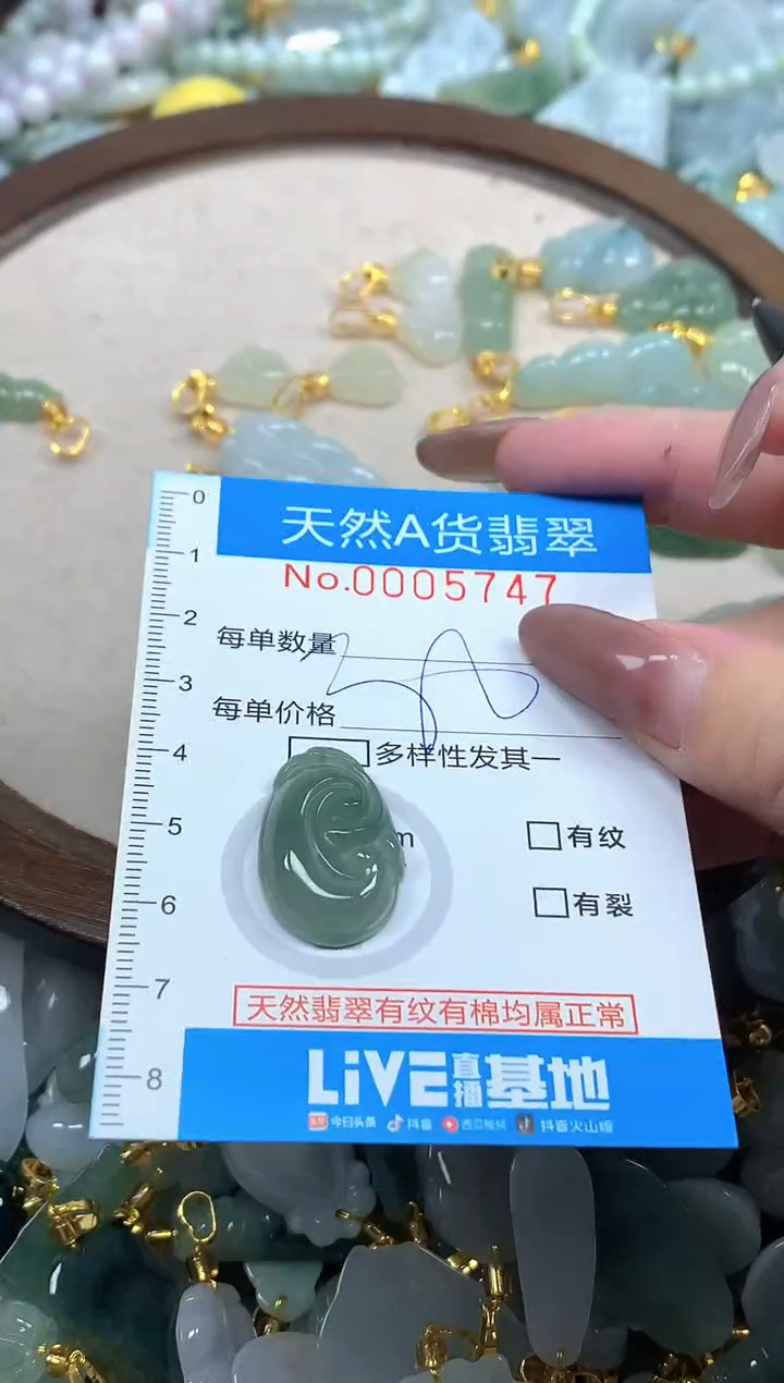 颈饰未镶嵌翡翠净货挂件-5747
