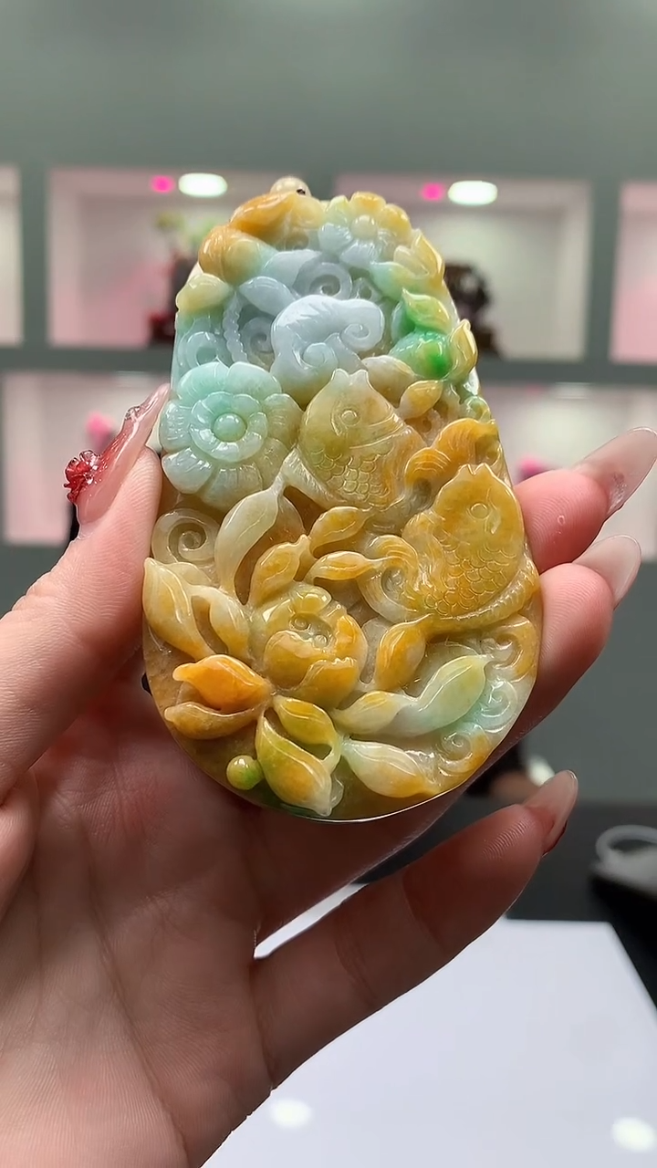 【闪购商品】定制翡翠未镶嵌1023y-毛货挂件24